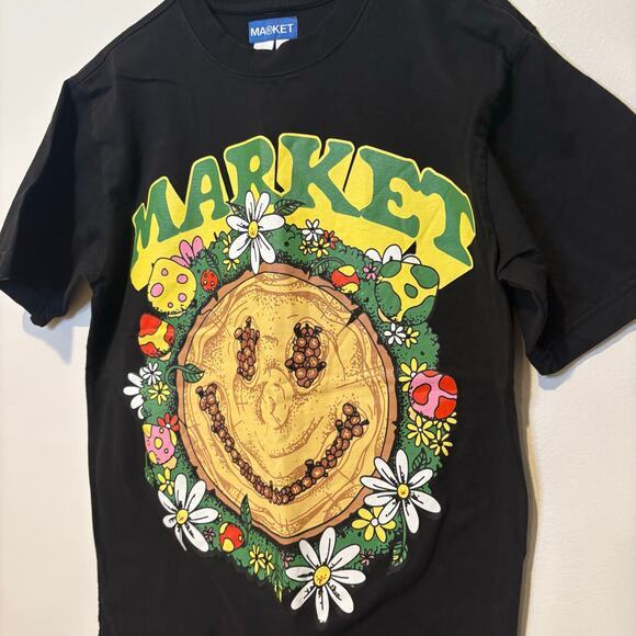 MARKET Smiley Decomposition T-Shirt Black Size Small‎ Men's Chinatown Graphic - Picture 4 of 6